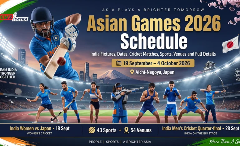 Asian Games 2026 Schedule: India Fixtures, Dates, Cricket Matches, Sports, Venues and Full Details