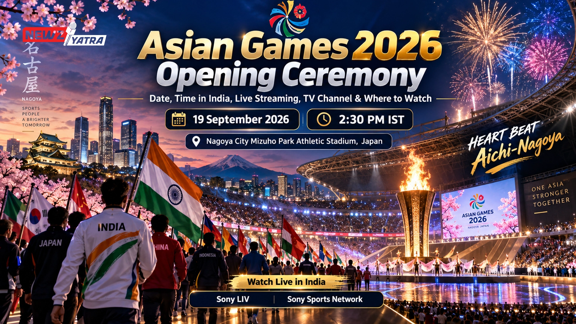Asian Games 2026 Opening Ceremony: Date, Time in India, Live Streaming, TV Channel and Where to Watch