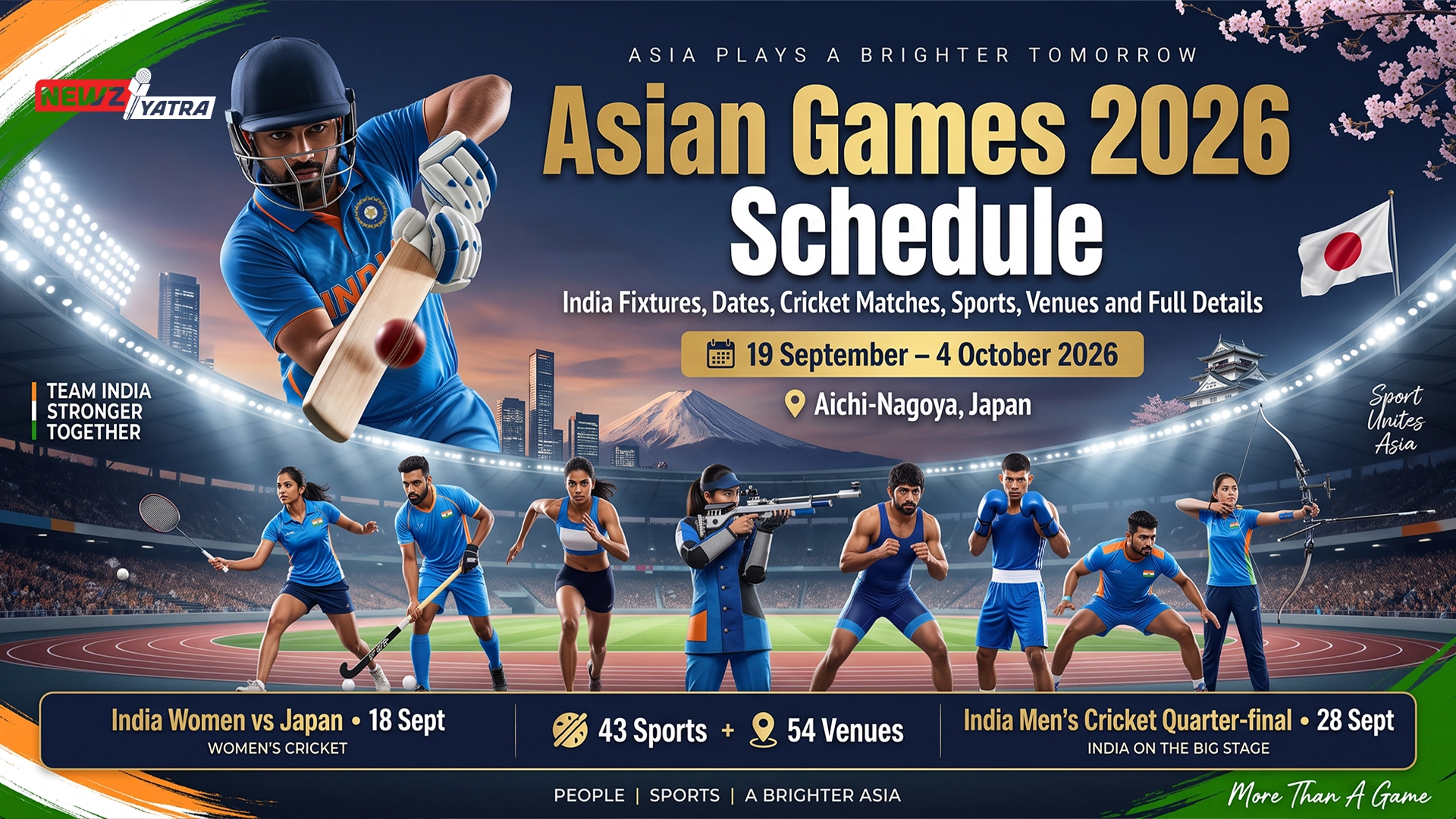 Asian Games 2026 Schedule: India Fixtures, Dates, Cricket Matches, Sports, Venues and Full Details
